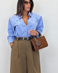 Camicia in cotone con spalline