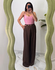 Pantalone misto lino 5845