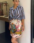 Camicia celeste/marrone