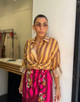 Camicia giallo/marrone