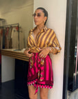 Camicia giallo/marrone
