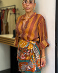 Camicia marrone/giallo