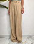 Pantalone misto lino 5845