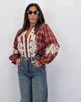 Camicia tartan con ricami