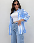 Camicia a righe in viscosa 80636