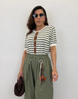 Cardigan a righe 10105