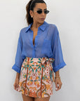Camicia overfit velata 6808