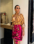 Camicia giallo/marrone