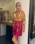 Camicia giallo/marrone