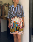 Camicia celeste/marrone