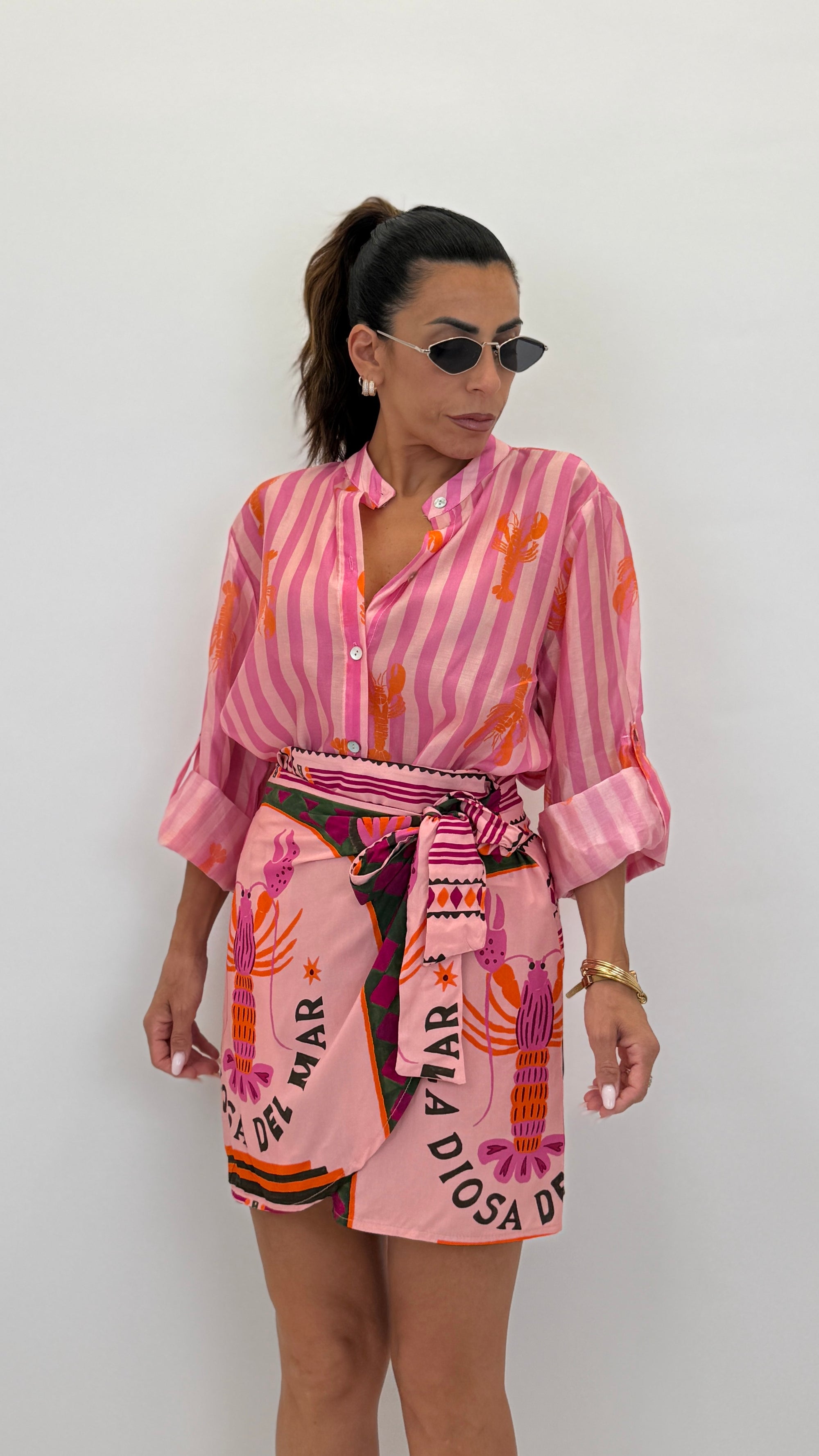 Camicia coreana con bottone Granchio