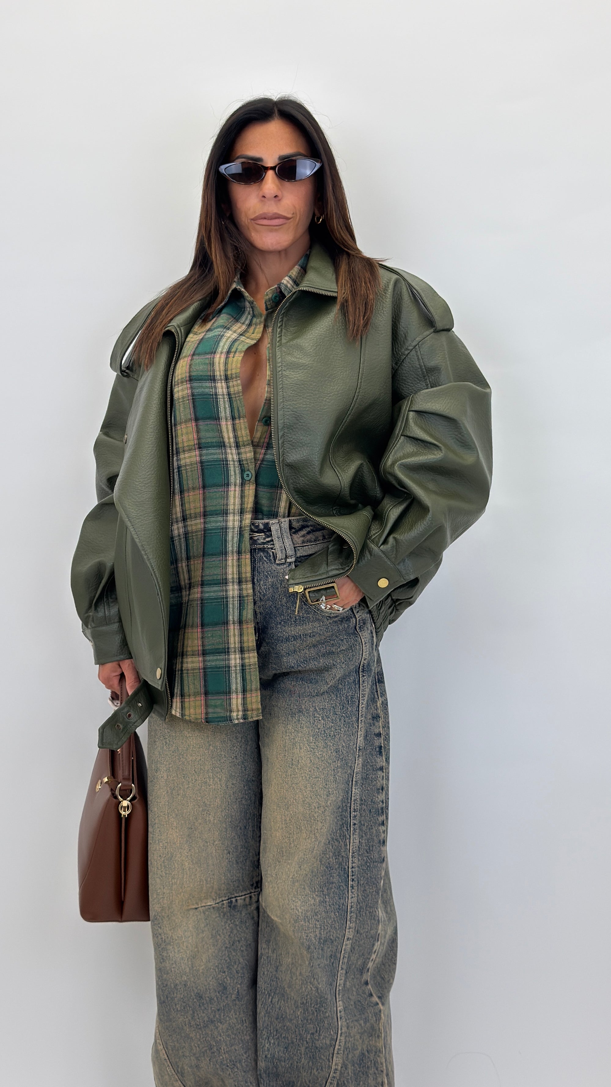 Biker ecopelle overfit