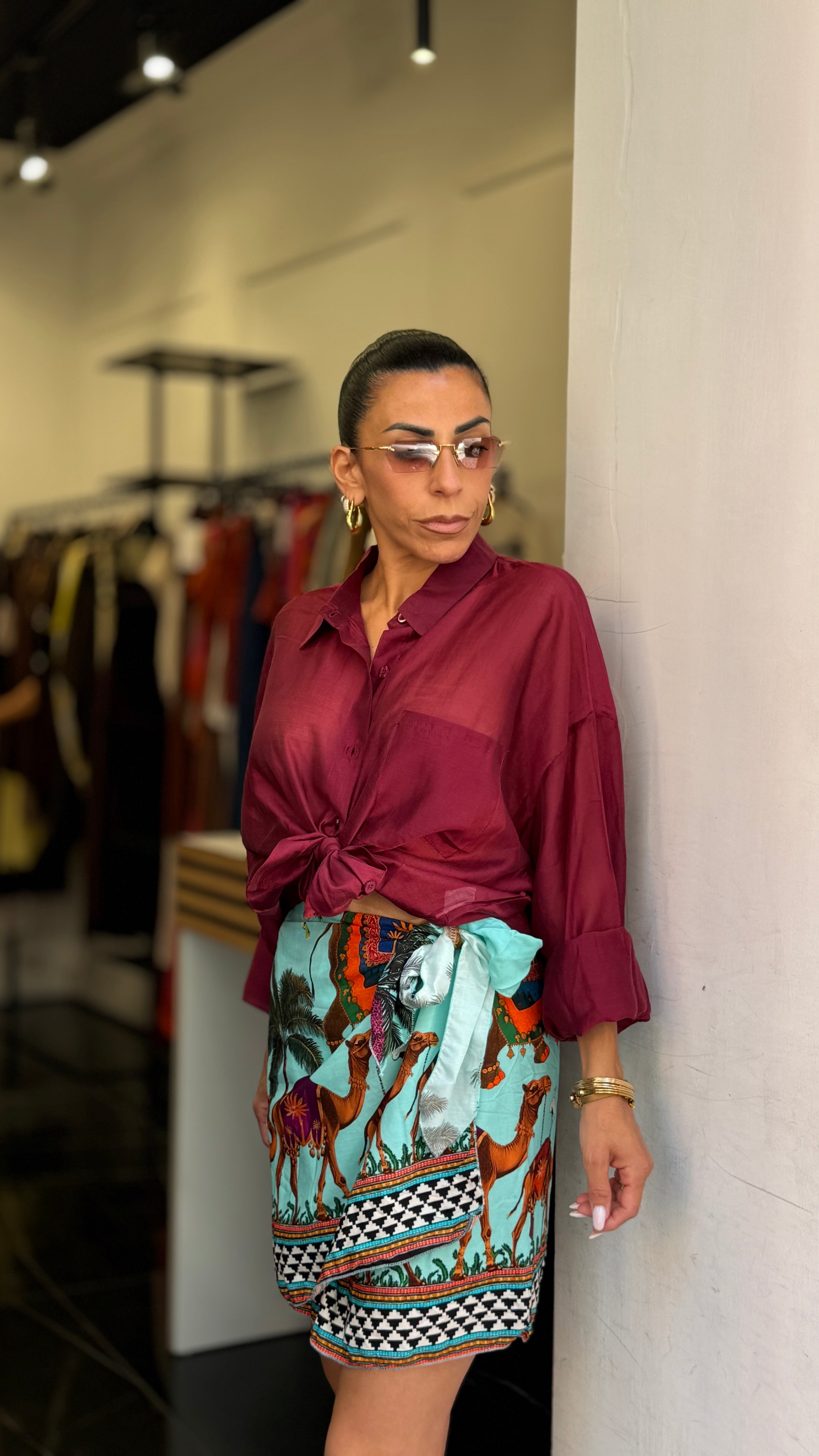 Camicia velata tinta unita