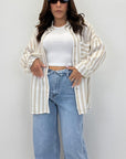 Camicia a righe in viscosa 80636