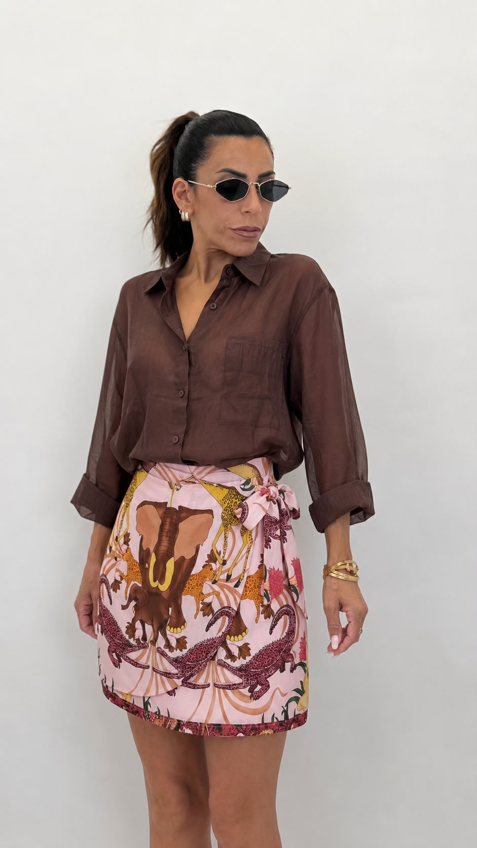 Camicia overfit velata 6808