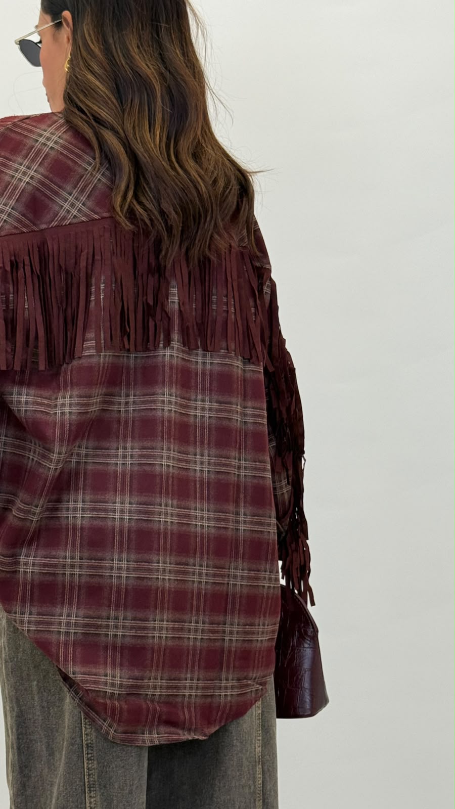Camicia Tartan con frange 2729